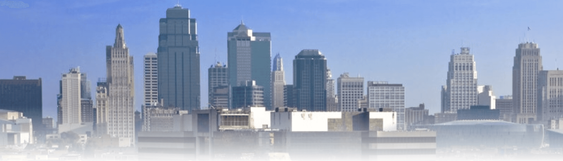 Kansas City Skyline with blue sky